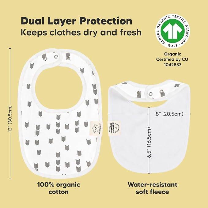 8-Pack Organic Baby Bibs for Boys, Girls - Image 3