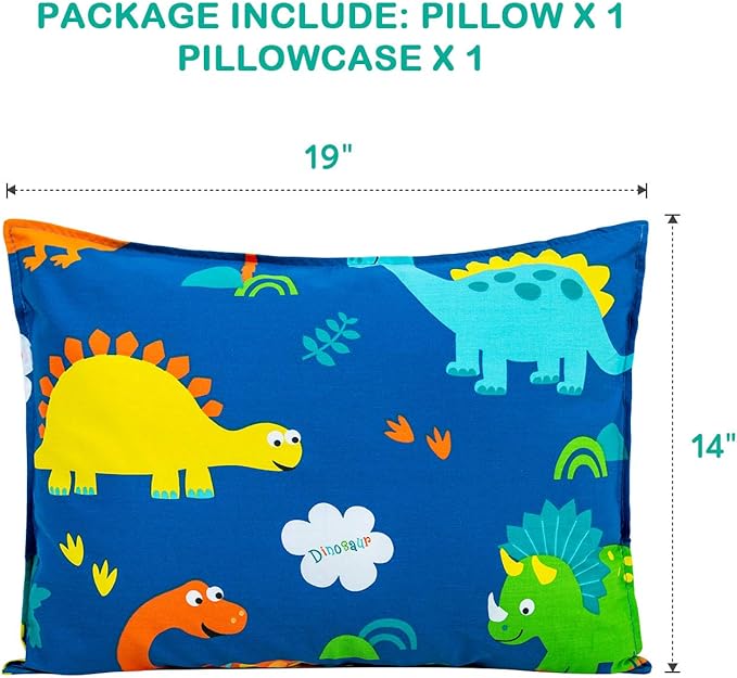 Toddler Pillow with 100% Organic Cotton Pillowcase 14x19, Cottonblue Kids - Image 3