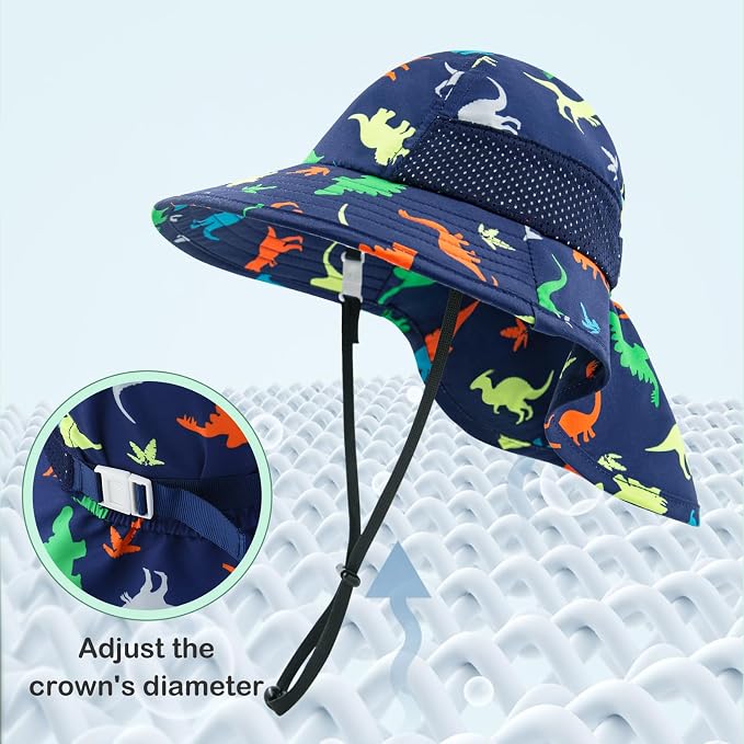 XIAOHAWANG Girls Sun Hat Baby Beach Hats Boys UPF 50+ Kids Summer Protection - Image 4