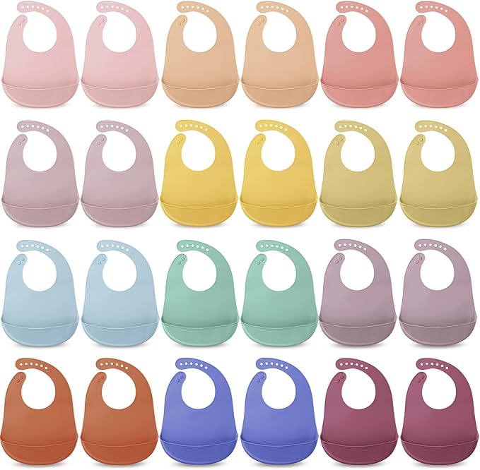 Mepase Silicone Bibs Waterproof Silicone Baby Bibs Soft Adjustable Baby Feeding by Mepase