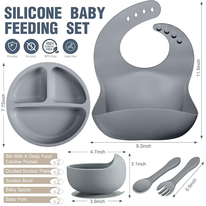 10 Pack Silicone Baby Feeding Set, Toddlers Led Weaning Feeding Supplies - Image 2