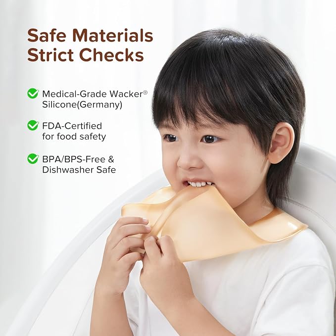 thyseed Ultra Thin & Light Waterproof Silicone Bibs - Image 5