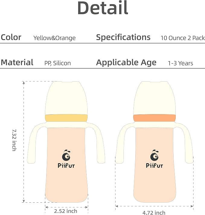 Piifur Sippy Cups for Toddlers 1-3 No Spill Straw - Image 9