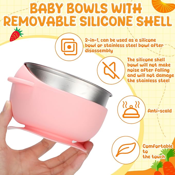 Nuogo 6 Pcs Stainless Steel Baby Bowls - Image 5