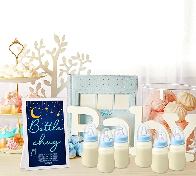 Roowest Bottle Chug Baby Shower Game Favors Including Moon Star Theme Wooden - Image 6