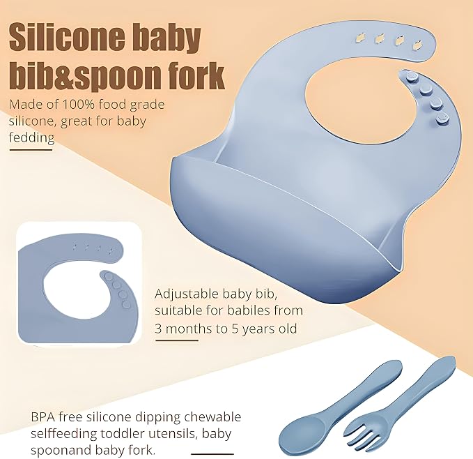 Silicone Baby Feeding Set, Miicasa Baby Led Weaning Supplies Kit - Image 3