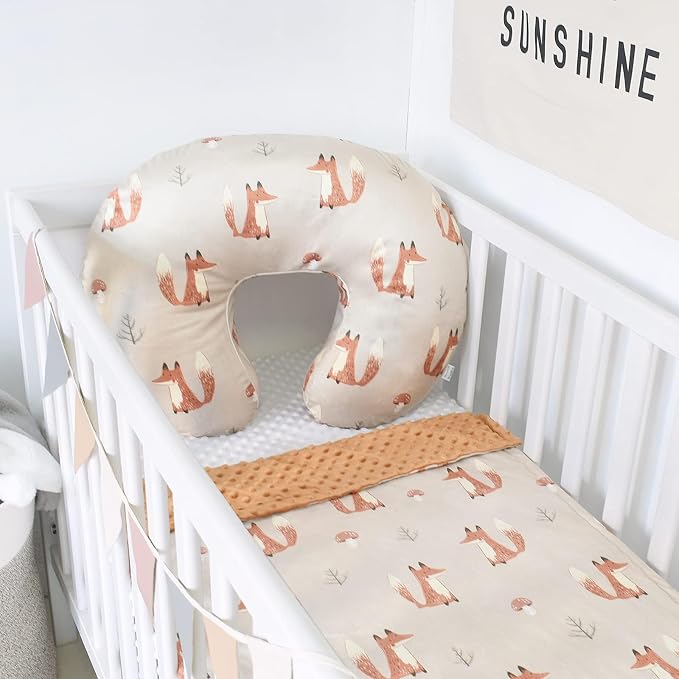 iEvolve Minky Nursing Pillow Cover Breast Feeding Pillow Cover Slipcover U Shape - Image 4