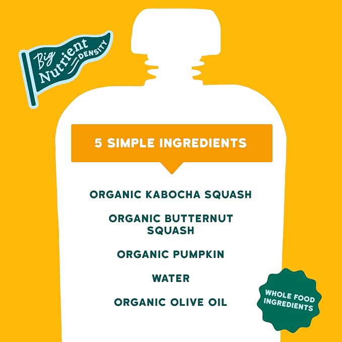 Serenity Kids 6+ Months Squash Veggie Baby Food Puree Pouches - Image 3