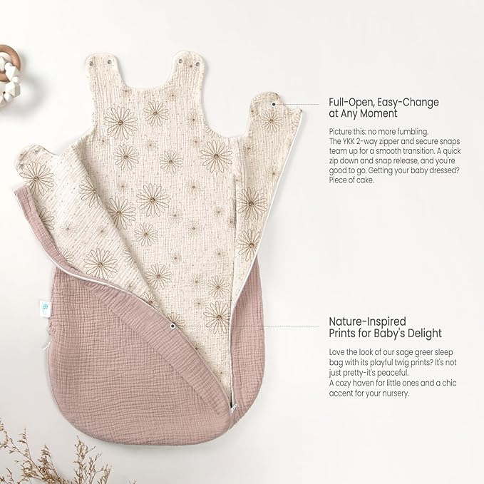 lulumoon Sleep Sack Muslin for Baby: Cotton Wearable Blanket for 3-9 Months - Image 4