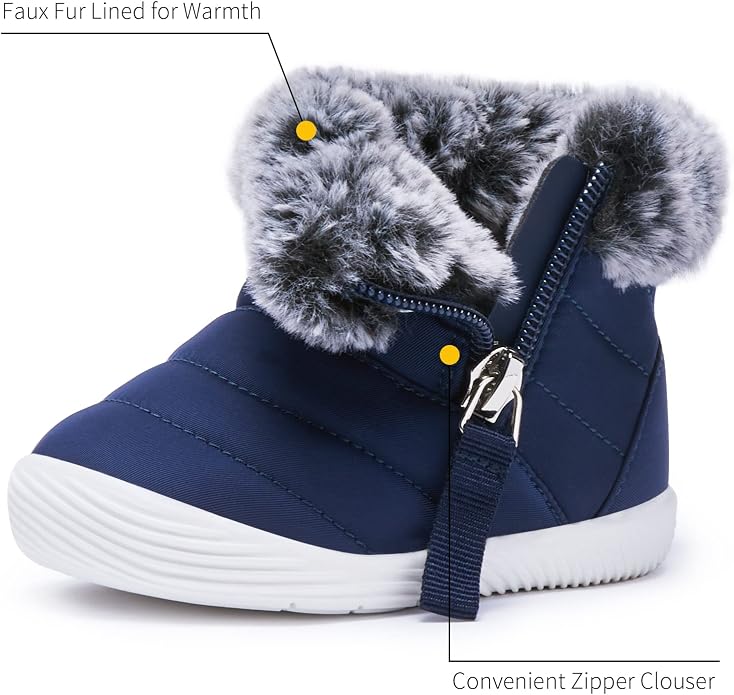 BMCiTYBM Baby Boy Girl Snow Boots Waterproof Winter Warm Booties Nonslip - Image 2