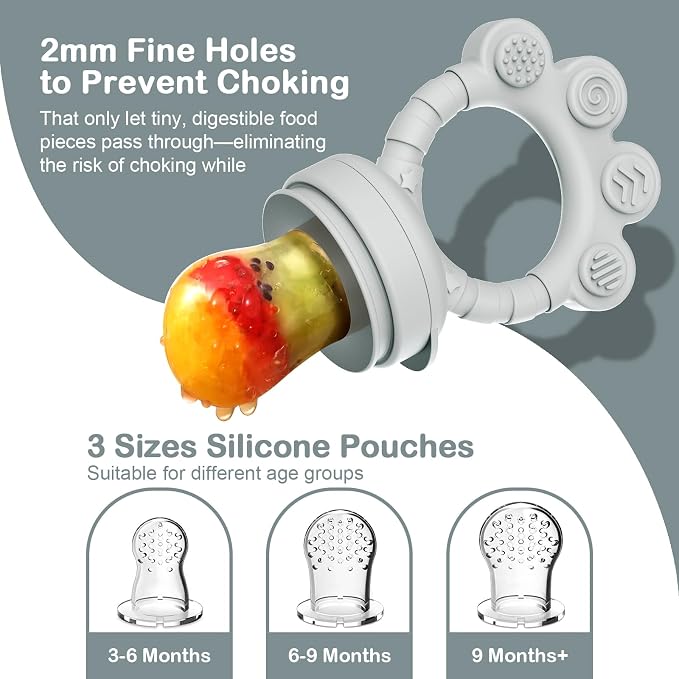 2 Pack Baby Fruit Food Feeder+Breastmilk Popsicle Molds, Baby Teethers - Image 3