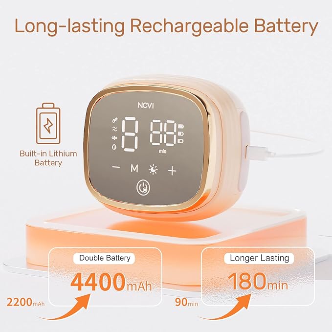NCVI Double Electric Breast Pump 8102, Upgraded 4400mAh Battery - Image 3