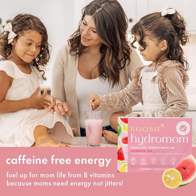 Boobie Hydromom Superfood Electrolyte Drink Mix, Watermelon Yuzu | Refreshing - Image 5