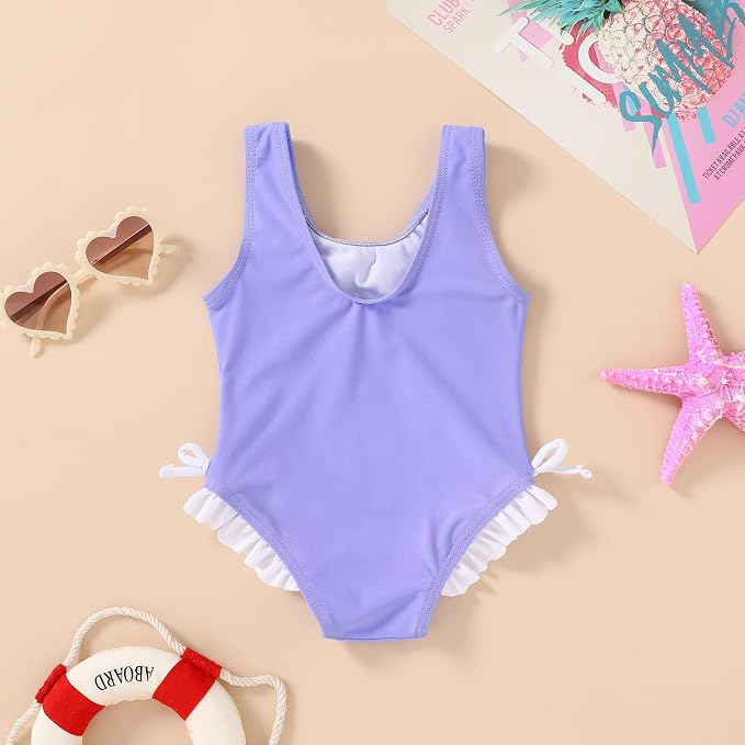 YOUNGER TREE Toddler Swimsuit Girl Cute Stripe One-Piece Ruffle Swimwear Baby - Image 2
