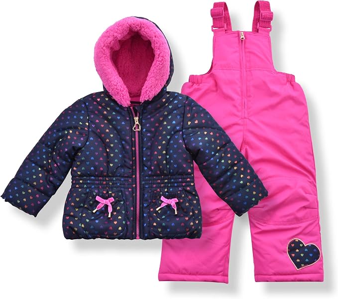 Arctic Quest Little Girls Bib Snow Pants and Ski Jacket Water-Resistant Snowsuit by ArcticQuest