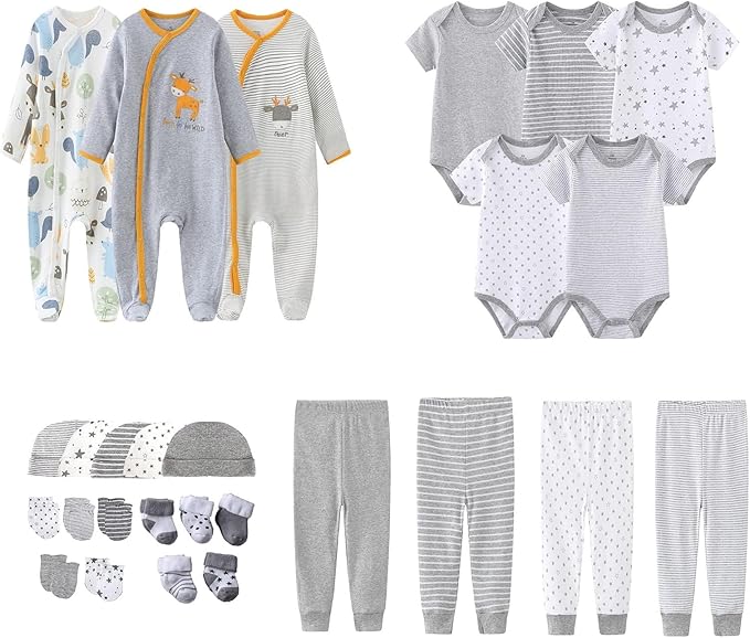 Newborn Layette Gift Set 27-Piece Baby Girl Clothes Bodysuits, Pants Essentials by MAMIMAKA