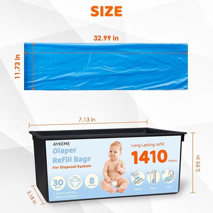 90 Bags Diaper Pail Refills Bags Compatible - Image 6