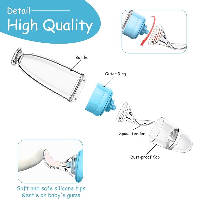 WAJIAYON Baby Food Feeder 4 Pack Silicone Baby Food Dispensing Spoon-3 oz - Image 7