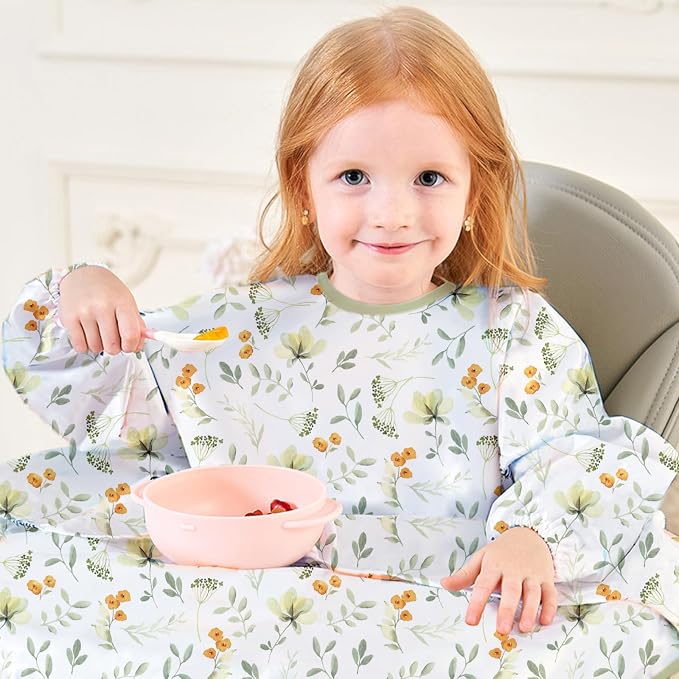 2-Pack Long Sleeve Baby Bib, Coverall Baby Bibs - Image 4