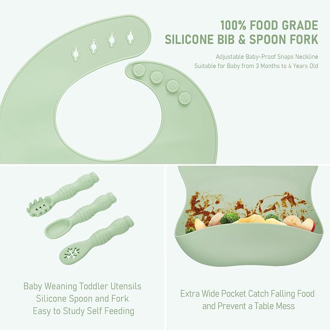 Baby Weaning Set, Silicone Feeding Set, Toddler Set - Image 3