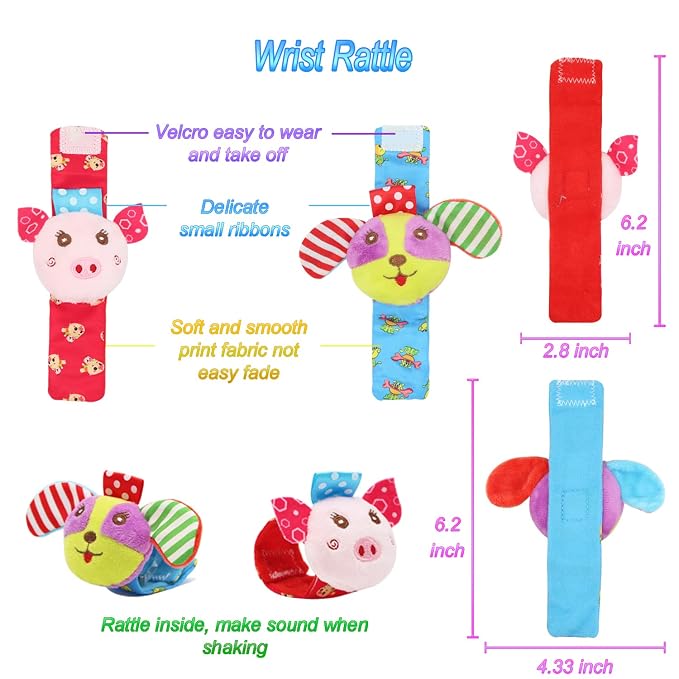 BLOOBLOOMAX Wrist Rattles Foot Finder Rattle Toy - Image 3