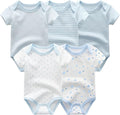 Fashion Unisex baby Boy Girl Bodysuits 5-Pack Casual Cotton Soft Infants Outfit by JELYLOVE