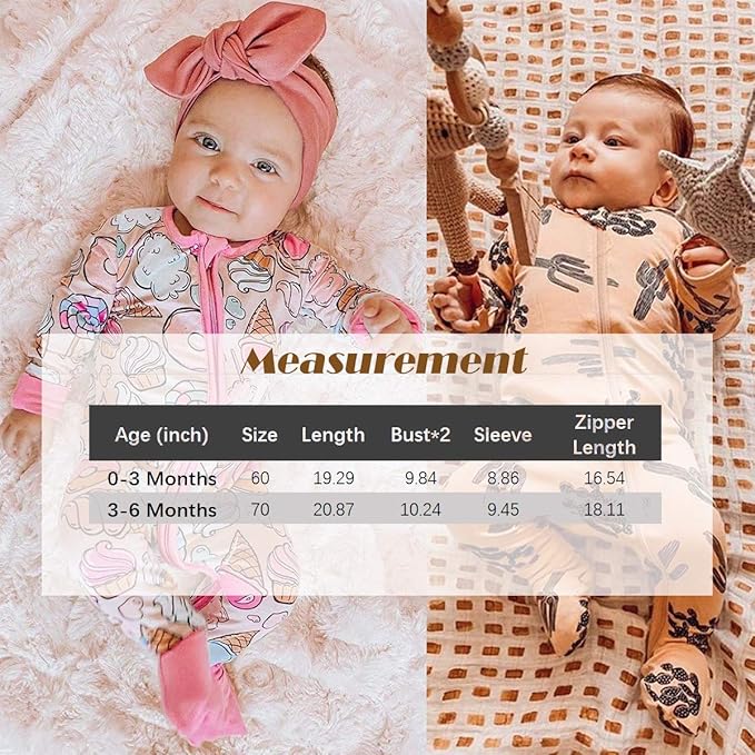 CIYCUIT Baby Girls Cactus Footies Newborn Zip Up Onesie Romper - Image 7