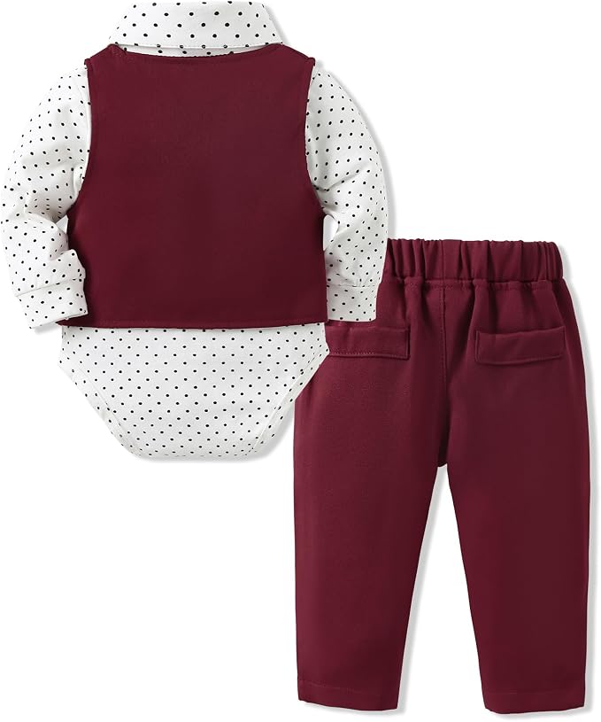 SANMIO Baby Boy Clothes Suits Infant Gentleman Outfit Collared Dress - Image 8
