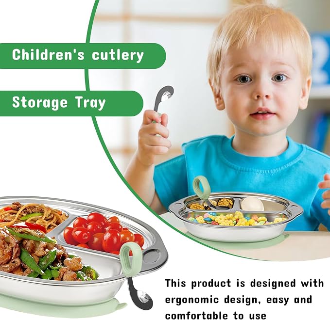 Stainless Steel Baby Suction Plates: Divided Plates - Image 6