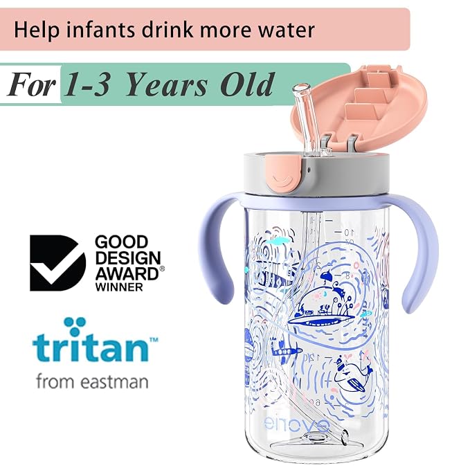 Evorie Tritan Spill Proof Toddler Straw Sippy Cup, 10 oz - Image 2