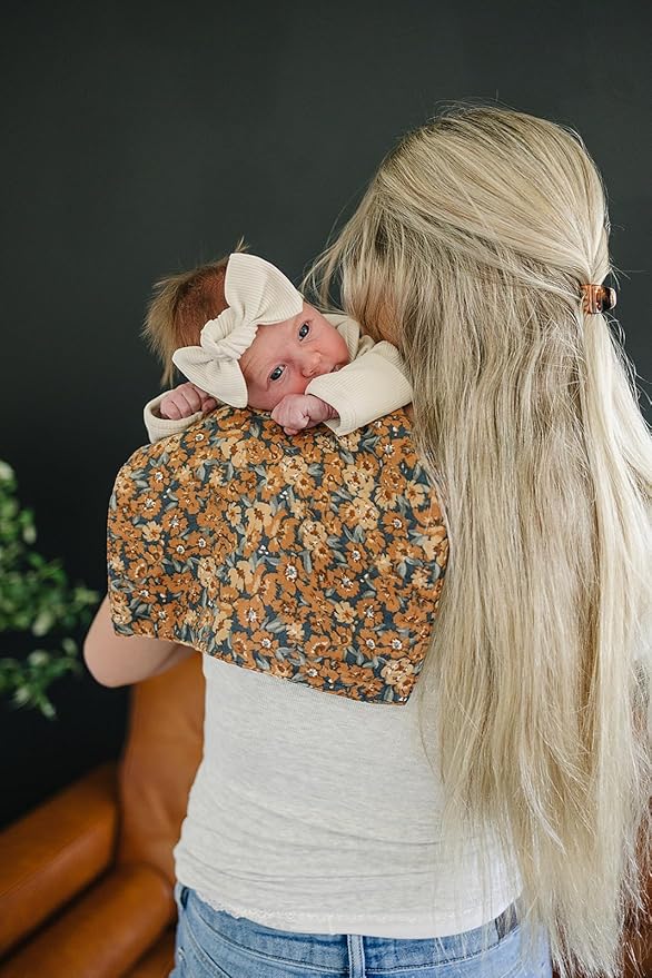 Mebie Baby Burp Cloths, Vintage Florals, Muslin Burp Cloth Set - Image 4