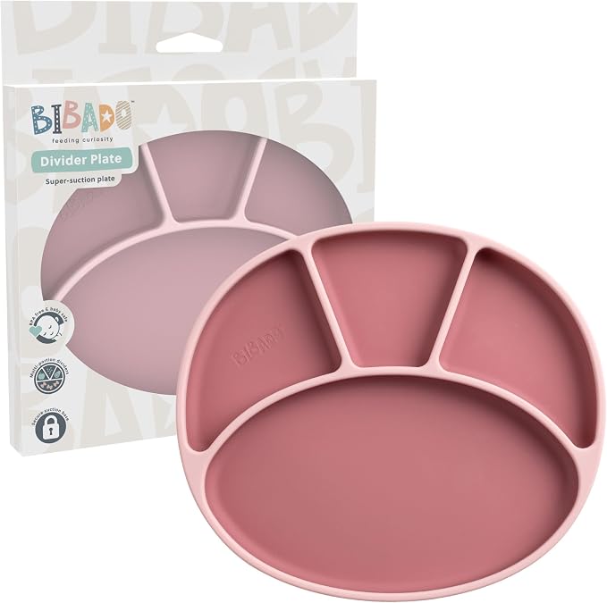 BIBaDO - Silicone Suction Divider Plate - Toddler Plates - Help Develop Motor by BIBaDO