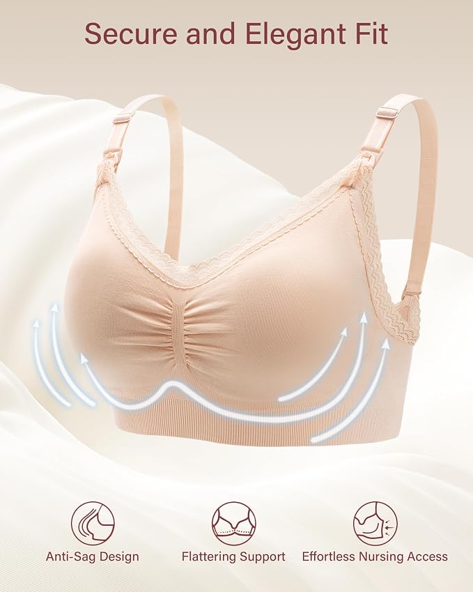 Stelle Lace Nursing Bras for Breastfeeding Seamless Pregnancy Maternity - Image 2
