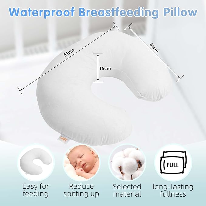 LAT Waterproof Nursing Pillow for Breastfeeding, Waterproof Removable Cover - Image 4