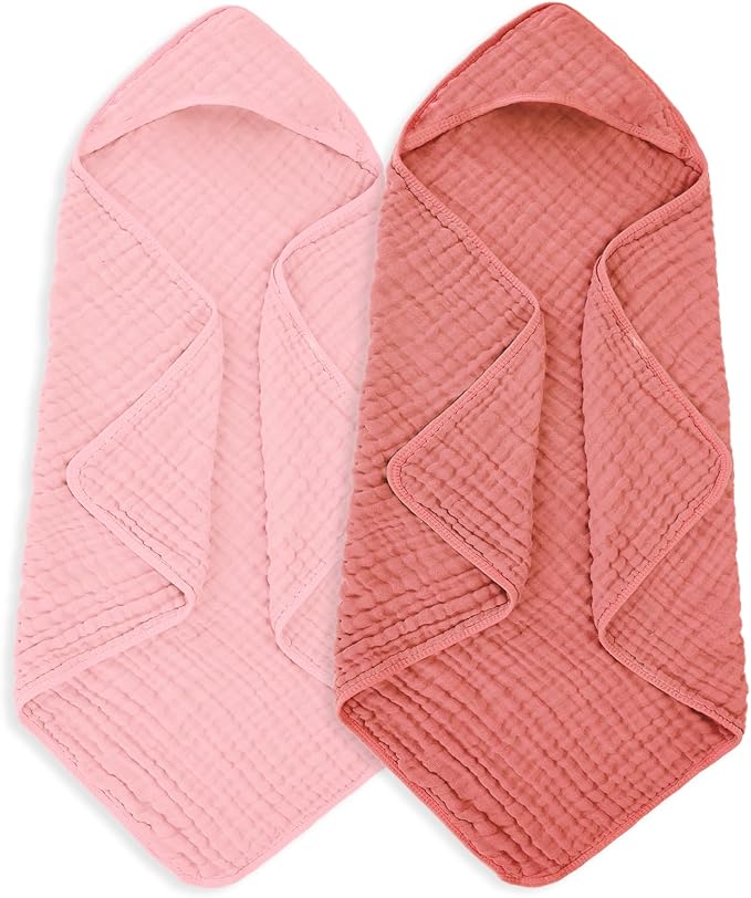 Muslin Hooded Baby Towels 100% Cotton ，Super Soft Muslin Baby Bath Towel by Unknown