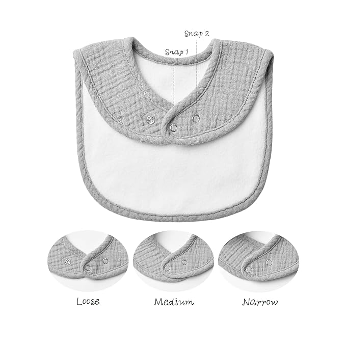 Konssy Muslin Baby Bibs 8 Pack Baby Bandana Drool Bibs Cotton - Image 7