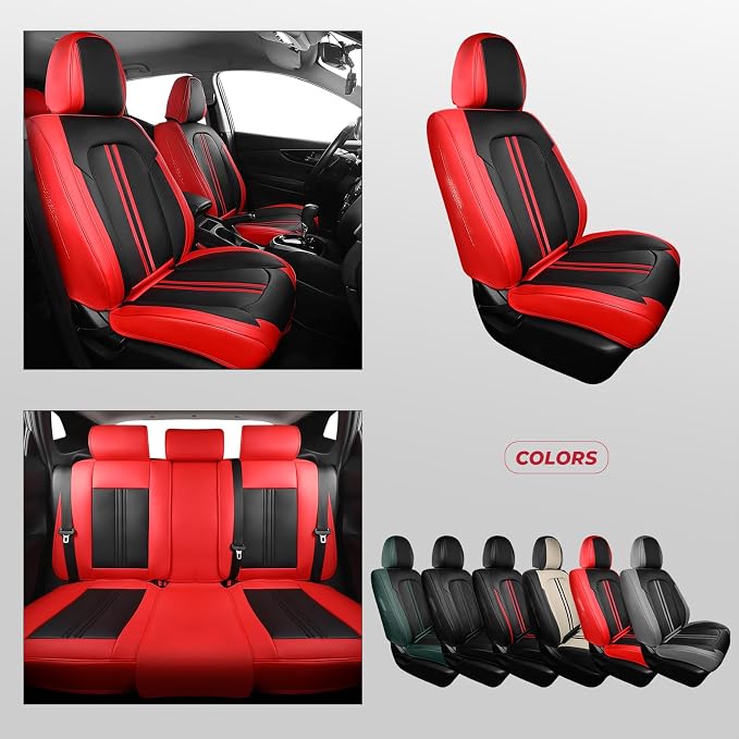 FREESOO Car Seat Covers Full Set, Leather Seat Covers - Image 8