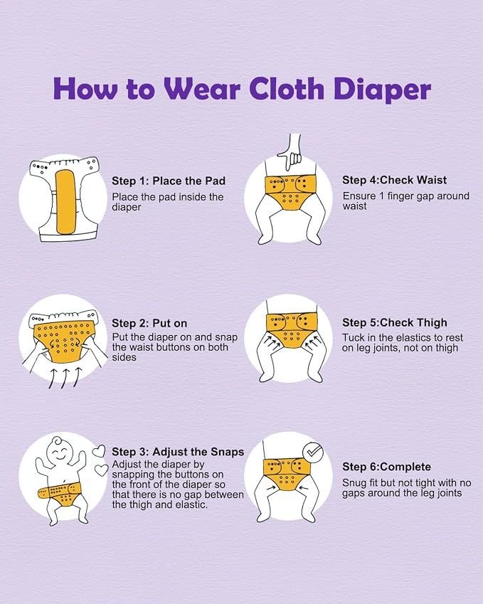 Babygoal Baby Cloth Diaper 6 Pack - Image 7