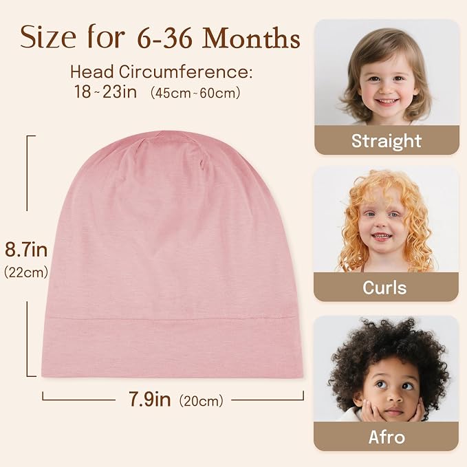 OLESILK Silk Toddler Bonnet 6-36 Months: 100% Mulberry Silk & Modal, Anti-Frizz - Image 3