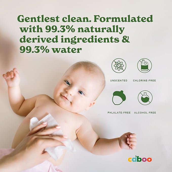 Caboo Baby Wipes, Made with Bamboo Viscose, Certified Made Safe Ingredients - Image 3