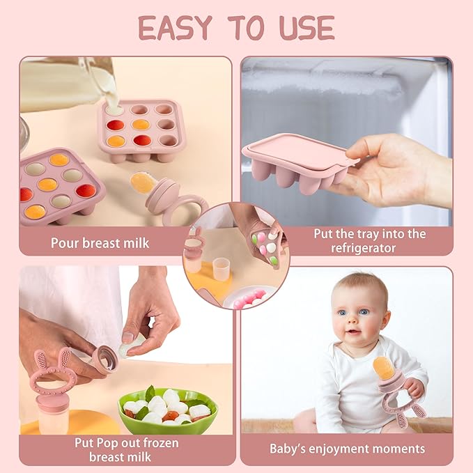 WAJIAYON Baby Food Freezer Tray Silicone Nibble Freezer Tray, Baby Fruit Food - Image 3
