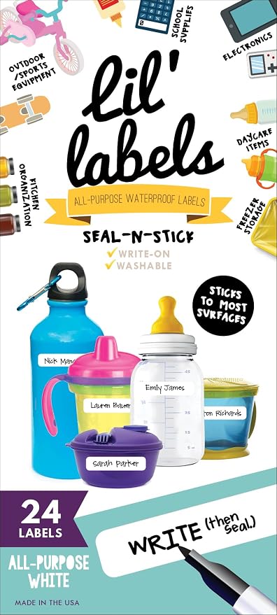 Removeable, Write-On Food Labels, Waterproof, Freezer Safe, Self-Laminating by LilLabels