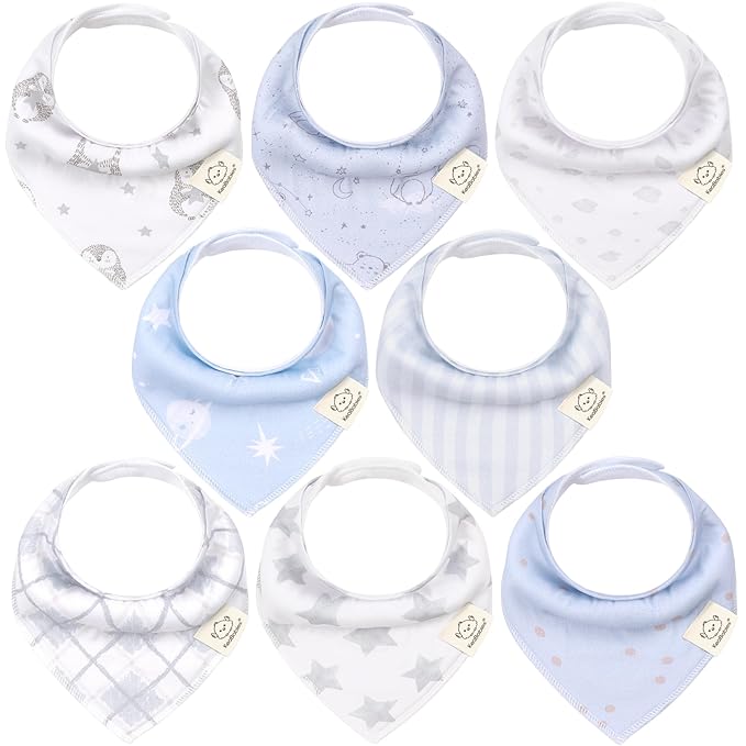 8-Pack Organic Baby Bandana Bibs by KeaBabies