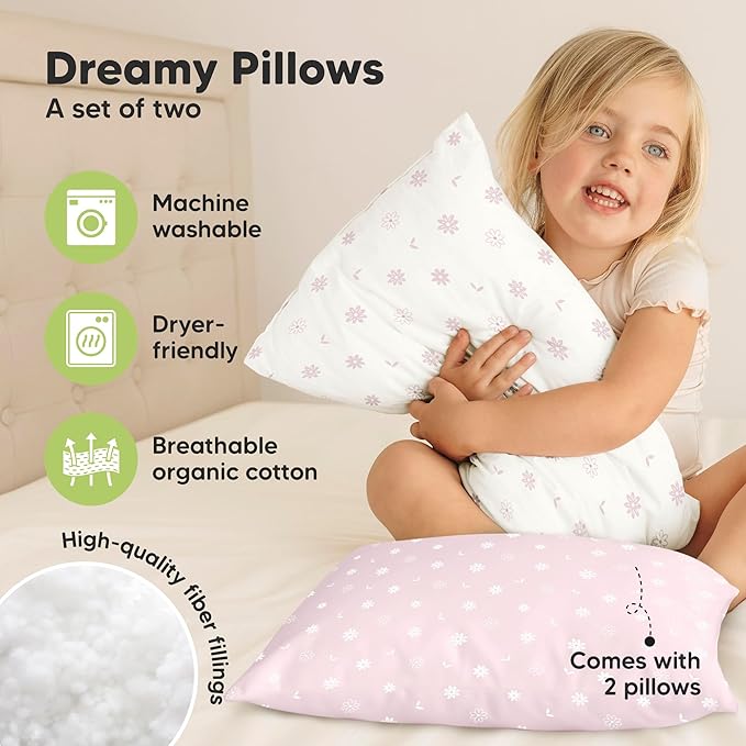 KeaBabies 2-Pack Toddler Pillow 13x18 - Image 4