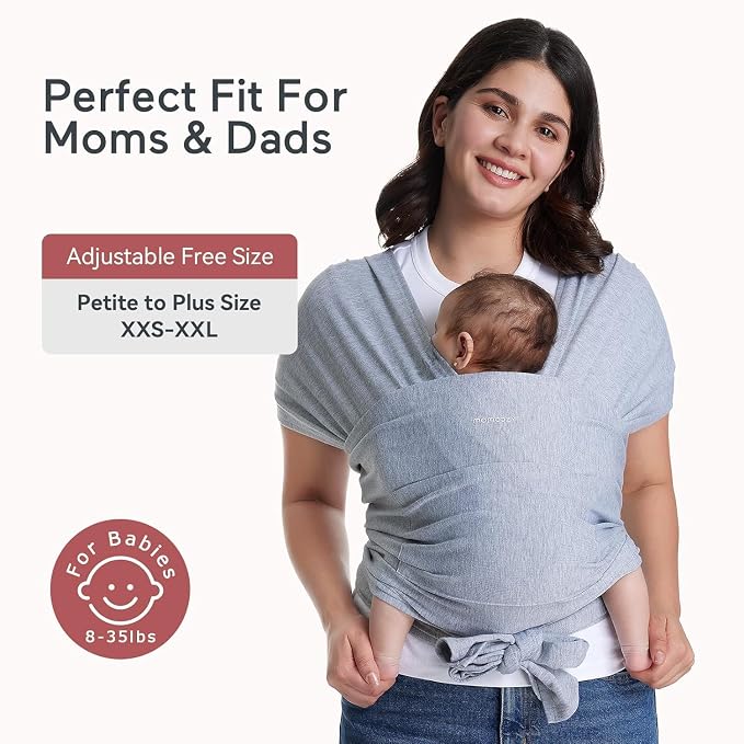 Momcozy Baby Wrap Carrier, Lightweight Hands Free Baby Sling, Adjustable Baby - Image 5