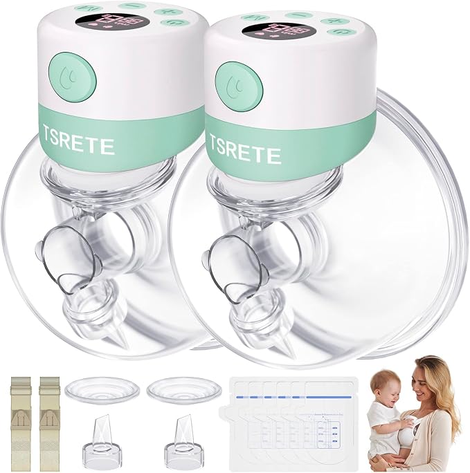 TSRETE Double Wearable Breast Pump, Electric Hands-Free Breast Pumps by TSRETE