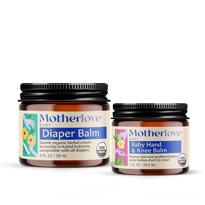 Motherlove Baby Body Care—Diaper Balm and Baby Hand & Knee Balm—Herbal Remedies by Motherlove