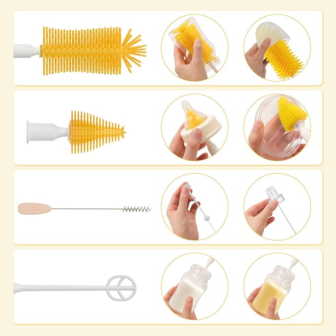 Electric Bottle Brush Cleaner, Baby Bottle Cleaning Set - Image 2