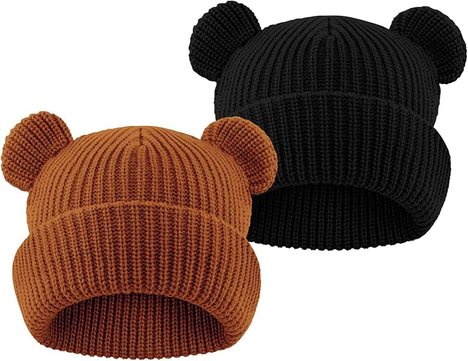 Toddler Boy Winter Hat Baby Knit Beanie Girl Warm Hats Kid Bear Ear Beanies by YATANAM