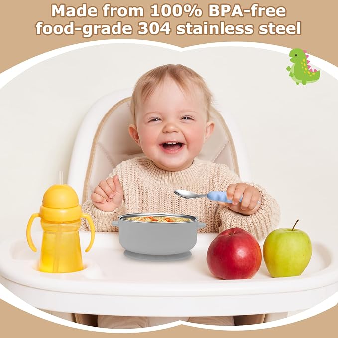 2 Pack Stainless Steel Baby Bowls - Image 3